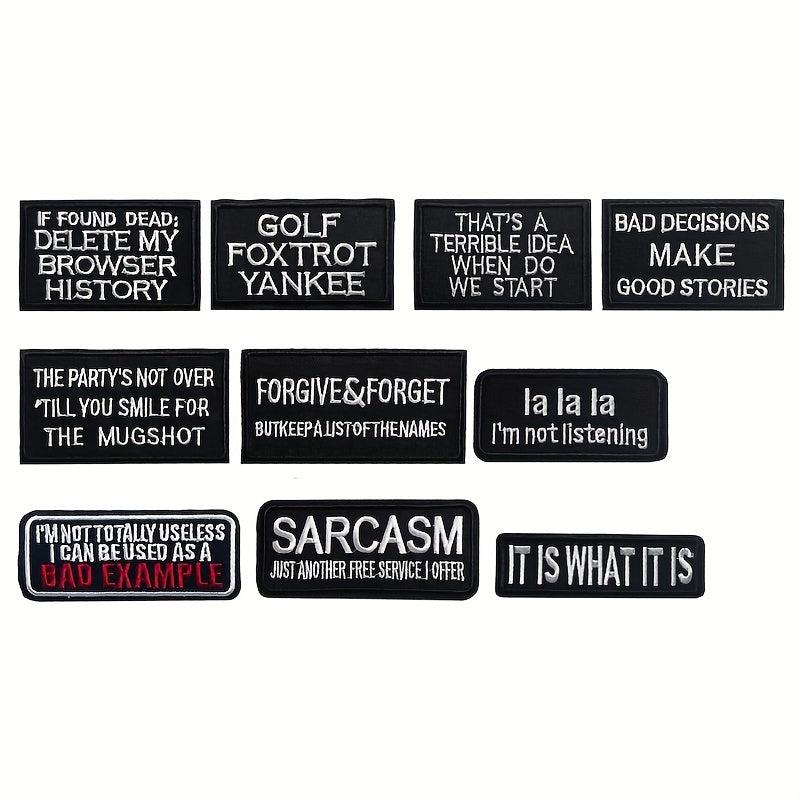40pcs English Letter Embroidery Patches For Men Fashionable Arm Patches