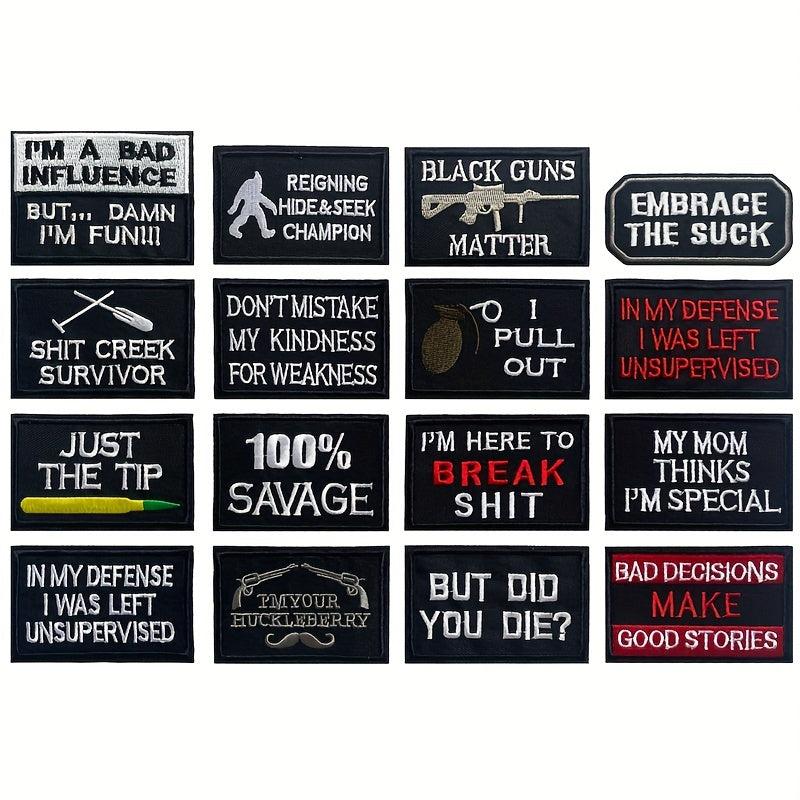 40pcs English Letter Embroidery Patches For Men Fashionable Arm Patches