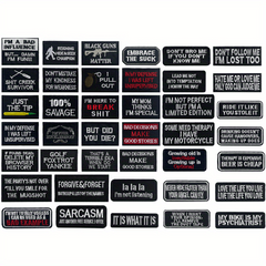 40pcs English Letter Embroidery Patches For Men Fashionable Arm Patches