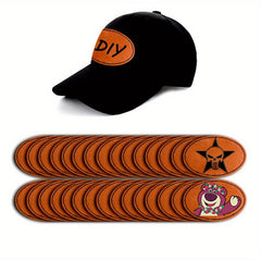 30pcs Blank Leather Patches Adhesive Trucker Hat Iron On Patches Repair Patch