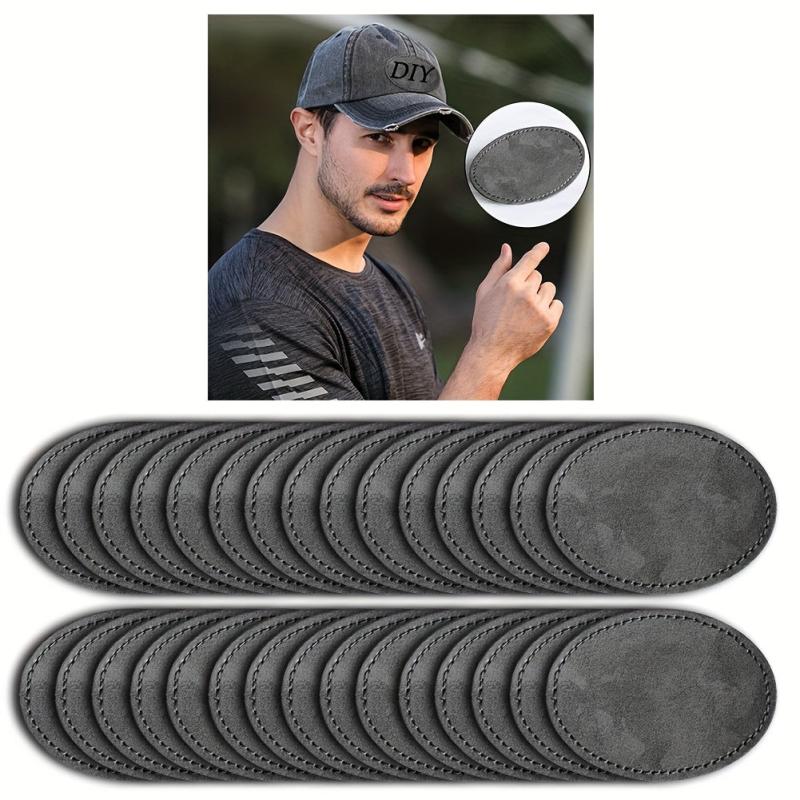 30pcs Blank Leather Patches Adhesive Trucker Hat Iron On Patches Repair Patch