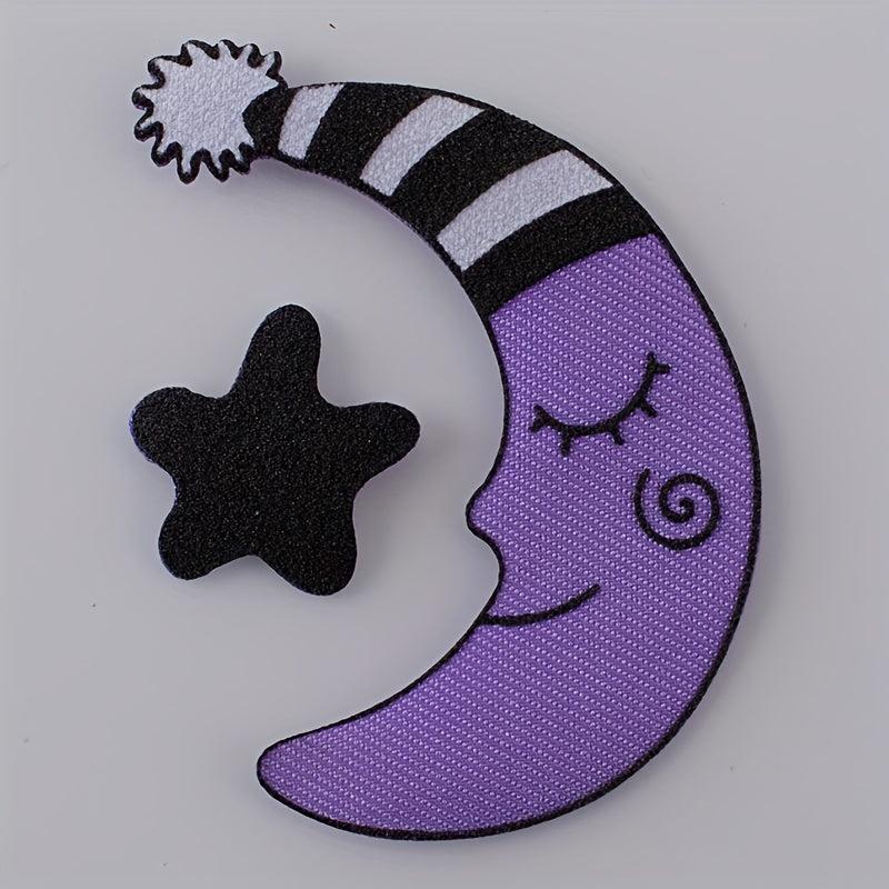 6PCS 3D Moon And Star Cloth Stickers Children's Clothing Decoration DIY Patch