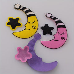 6PCS 3D Moon And Star Cloth Stickers Children's Clothing Decoration DIY Patch