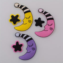 6PCS 3D Moon And Star Cloth Stickers Children's Clothing Decoration DIY Patch