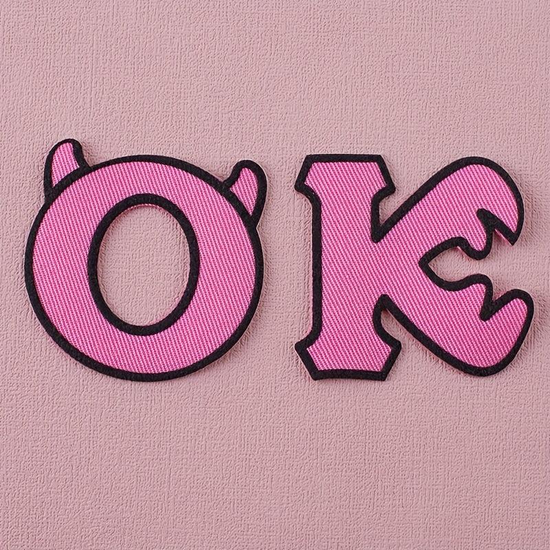 6PCS 3D Printing Letter Style Cloth Stickers - Creative Decorative Sewable Irona