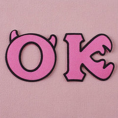 6PCS 3D Printing Letter Style Cloth Stickers - Creative Decorative Sewable Irona
