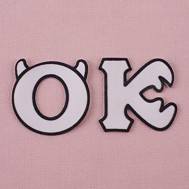 6PCS 3D Printing Letter Style Cloth Stickers - Creative Decorative Sewable Irona