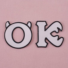 6PCS 3D Printing Letter Style Cloth Stickers - Creative Decorative Sewable Irona