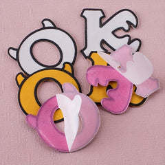 6PCS 3D Printing Letter Style Cloth Stickers - Creative Decorative Sewable Irona