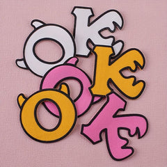 6PCS 3D Printing Letter Style Cloth Stickers - Creative Decorative Sewable Irona