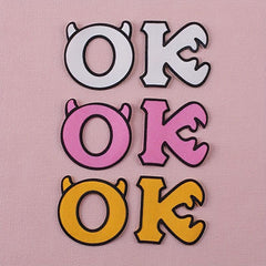 6PCS 3D Printing Letter Style Cloth Stickers - Creative Decorative Sewable Irona
