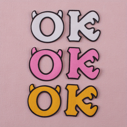6PCS 3D Printing Letter Style Cloth Stickers - Creative Decorative Sewable Irona