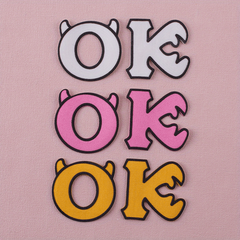 6PCS 3D Printing Letter Style Cloth Stickers - Creative Decorative Sewable Irona