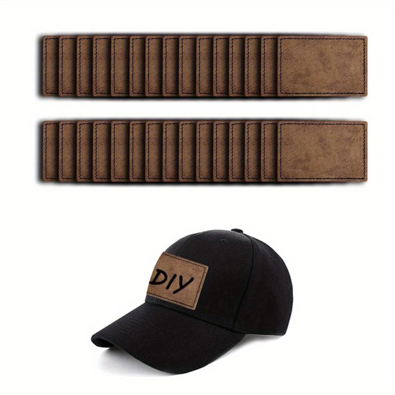 30pc Adhesive Leather Patches for Trucker Hat, DIY Clothes Repair Patch