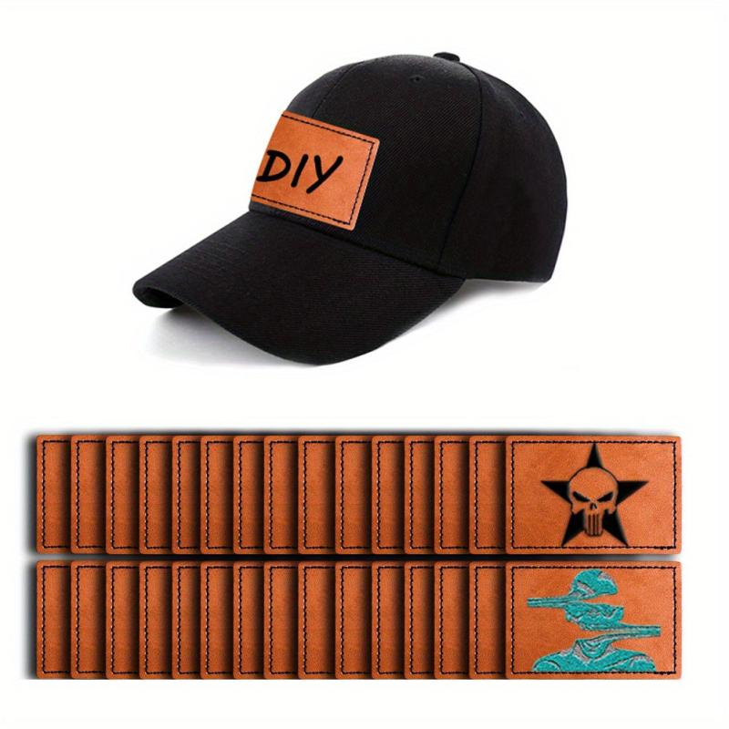 30pc Adhesive Leather Patches for Trucker Hat, DIY Clothes Repair Patch