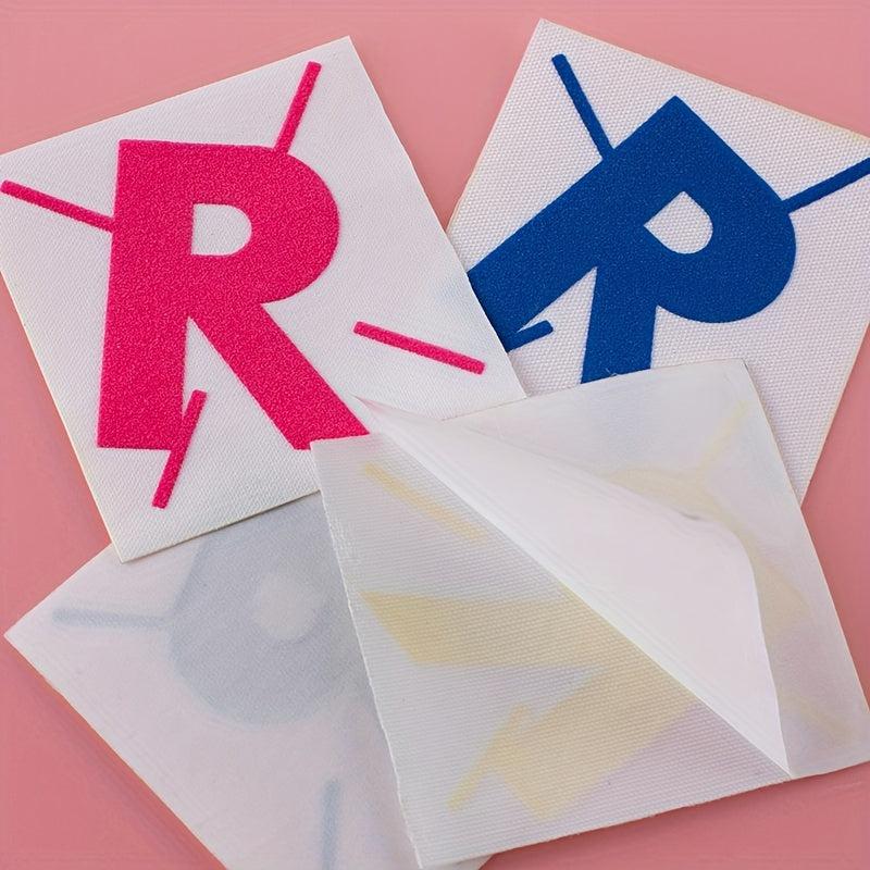 4PCS 3D Printing Letter Style Self-Adhesive Stickers for School Bag & Phone Case