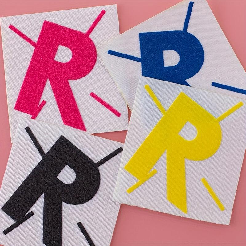 4PCS 3D Printing Letter Style Self-Adhesive Stickers for School Bag & Phone Case