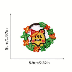 6pcs Bear Embroidered Patches Sew On Applique Repair Patch Decorations Men