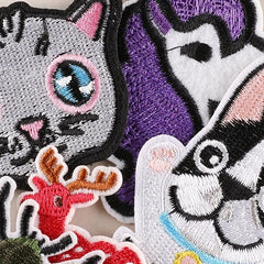 14pcs Cartoon Animal Embroidery Patches for Girls Clothing DIY