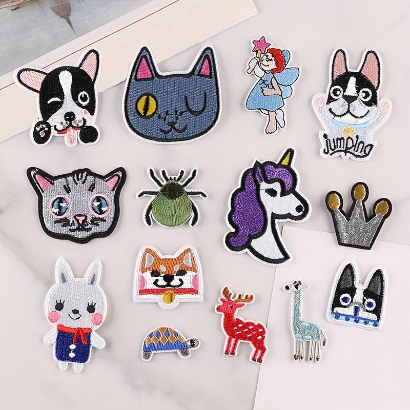 14pcs Cartoon Animal Embroidery Patches for Girls Clothing DIY
