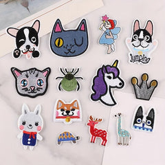 14pcs Cartoon Animal Embroidery Patches for Girls Clothing DIY