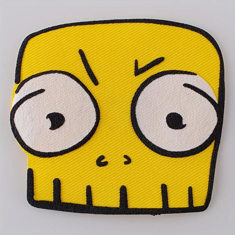 5pcs Angry Face Iron On Patches Sew On Embroidered Applique Repair Patch DIY