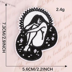 2pcs Punk Skull Embroidered Badges Iron-On Patches for Costume Decoration