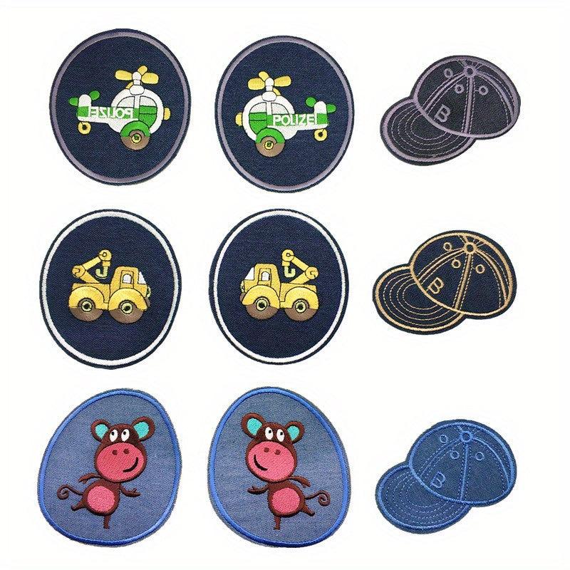9pcs Jeans Embroidered Patches For Men Sew On Repair Patch DIY Crafts