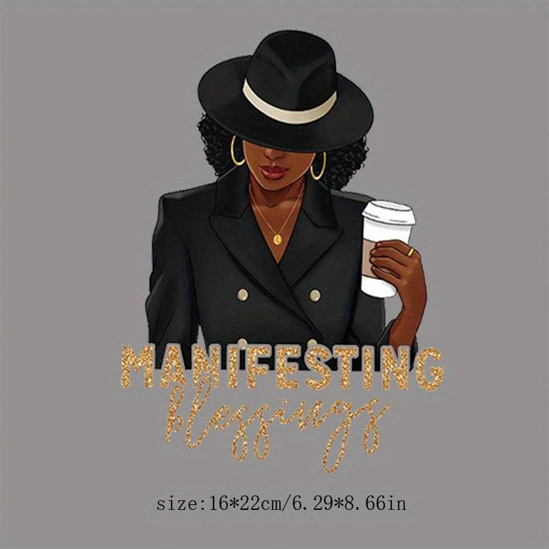 Coffee Lady Iron On Transfer Thermal Sticker For Clothes