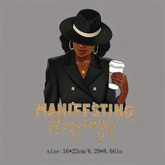 Coffee Lady Iron On Transfer Thermal Sticker For Clothes