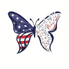 National Flag Butterfly Iron On Patches For Clothing Pillow Bag