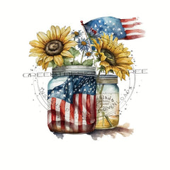 National Flag Sunflower Iron On Patches For Clothing Pillow Bag