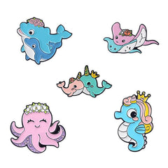 Men's Marine Animal Pattern Pink Pin