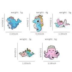 Men's Marine Animal Pattern Pink Pin