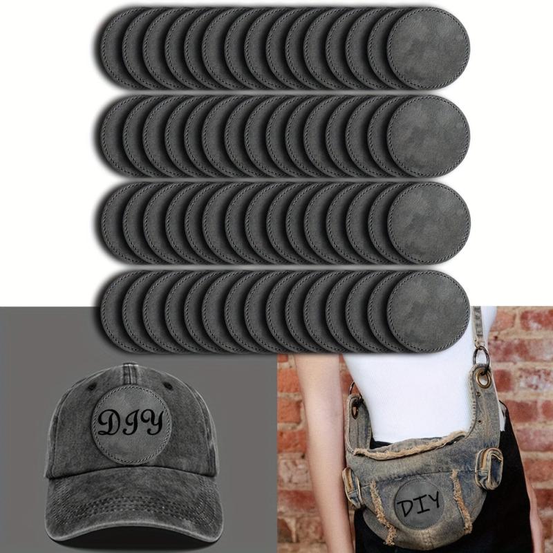 60pcs Blank Leather Patches Adhesive Trucker Hat Iron On Repair Patch DIY Crafts