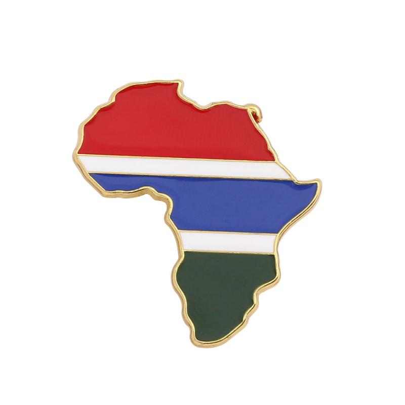 World Map Brooch Africa Angola Ghana Kenya Enamel Pin Backpack Gift