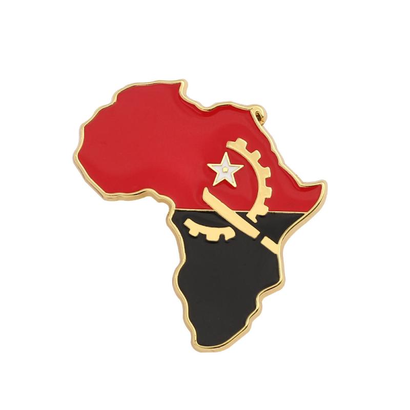 World Map Brooch Africa Angola Ghana Kenya Enamel Pin Backpack Gift