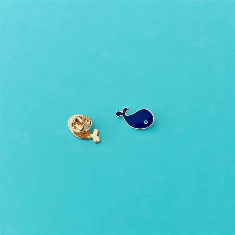 Whale Shape Alloy Brooch Clothing Accessory Pin Mini Neckline Decoration