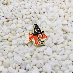 Fish Wears Magic Hat Travels World Oil Drop Brooch