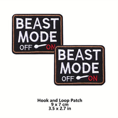 JCARP 2pcs Embroidered Patches For Men Tactical Badges Beast Mode On