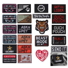 JCARP 2pcs Embroidered Patches For Men Tactical Badges Beast Mode On