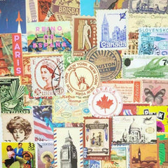50pcs Vintage Travel Stamp Waterproof Vinyl Stickers Pack