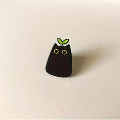 Cat Plants Enamel Pin