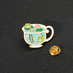 Lotus Cup Brooch Green Frog Pond