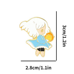 Cartoon Enamel Pin Girl And Cat Brooch