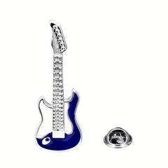 Delicate Guitar Instrument Collar Pin For Men