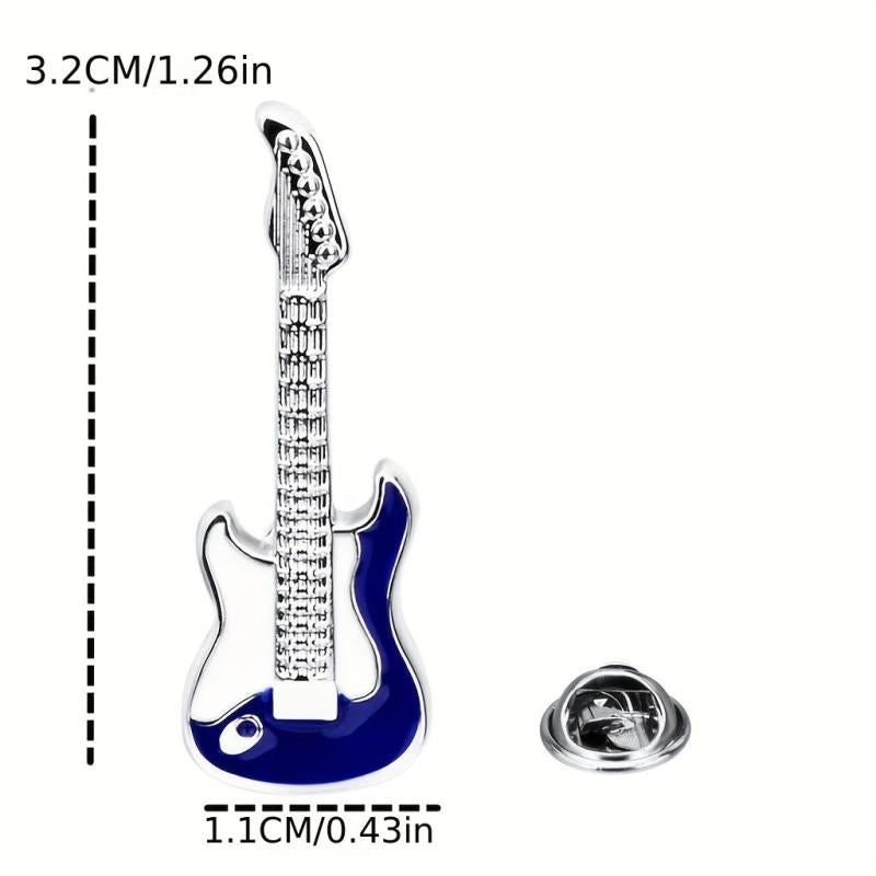 Delicate Guitar Instrument Collar Pin For Men