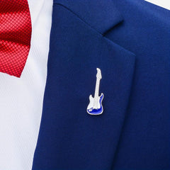 Delicate Guitar Instrument Collar Pin For Men