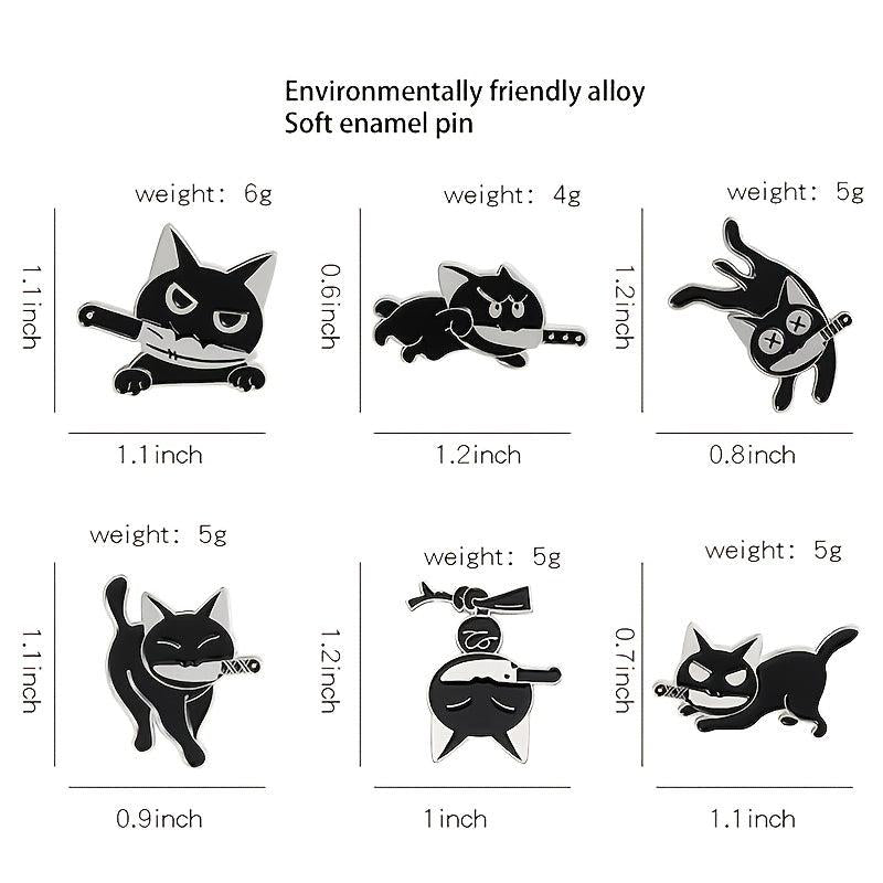 Cute Enamel Cat Handle Brooch Pin