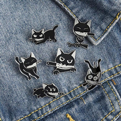 Cute Enamel Cat Handle Brooch Pin
